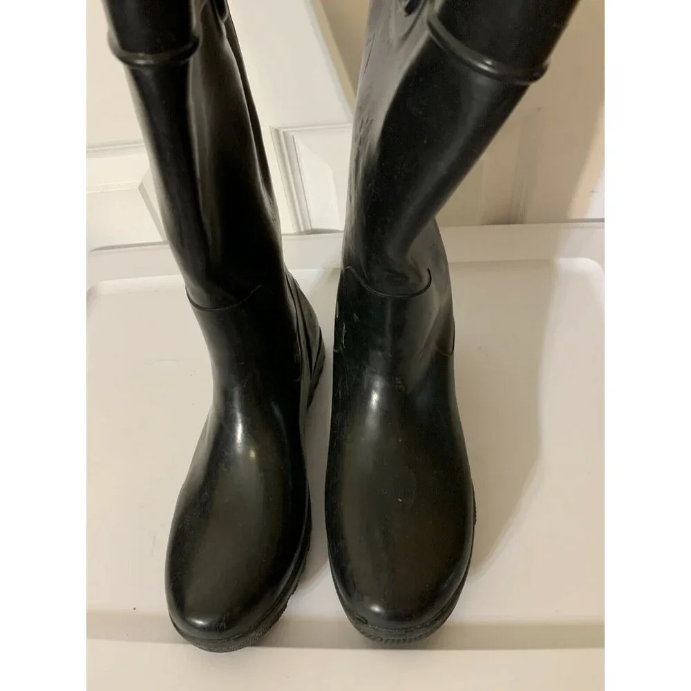 Sperry Top Siders Women's Size 6 Black Rain Rubber Outdoor‎ Boots Style 9852450